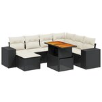vidaXL Salon de jardin 8 Pièces avec coussins noir résine tressée