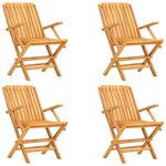 vidaXL Ensemble à manger de jardin 5 Pièces Bois de teck massif