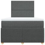 vidaXL Sommier à lattes de lit avec matelas Gris foncé 120x200cm Tissu