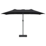 vidaXL Parasol de jardin Noir 385 x 209 x 244 cm tissu