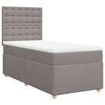 vidaXL Sommier à lattes de lit avec matelas Taupe 90x190 cm Tissu