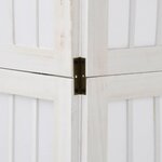 vidaXL Cloison de séparation 3 panneaux blanc bois de paulownia massif