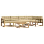 vidaXL Ensemble de canapés d'extérieur 6 pc Blanc et Beige Polyester