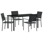 vidaXL Ensemble de salle à manger de jardin 5 pièces en poly rattan noir