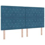 Lit à ressorts vidaXL avec matelas bleu foncé 180x200 cm en velours