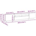 vidaXL Meuble TV 2 Pièces Noir 200 x 35 x 40 cm Bois d'ingénierie