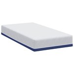 vidaXL Matelas Blanc et Bleu 80 x 160 cm Mousse à mémoire de gel