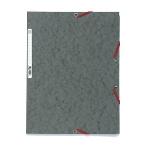 EXACOMPTA - Chemise a élastique - 3 rabats - 24 x 32 - Carte lustrée 390G - Gris