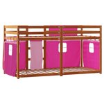 vidaXL Lit superposé sans matelas rose 75x190 cm bois de pin massif