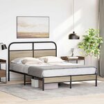 vidaXL Cadre de lit sans matelas 140x190 cm chêne fumé bois ingénierie