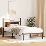 vidaXL Cadre de lit sans matelas chêne fumé 107x203 cm bois ingénierie