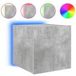 vidaXL Meuble TV mural avec lumières LED gris béton 30 5x35x30 cm
