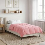 vidaXL Duvet d'été simple Matelassé Rose 155 x 200 cm Microfibre