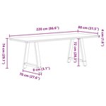 vidaXL Table à manger marron clair bois de chêne massif rectangulaire