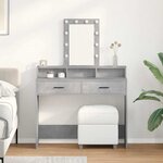 vidaXL Table de Toilette Gris 100 x 41 x 140 cm Bois d'ingénierie