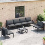 vidaXL Ensemble de canapé de jardin 7 Pièces Anthracite Acier