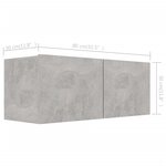 vidaXL Ensemble de meubles TV 5 Pièces Gris béton Bois d'ingénierie