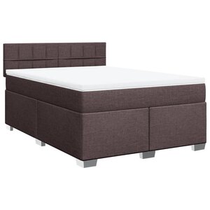 vidaXL Sommier à lattes de lit avec matelas Marron foncé 140x200 cm