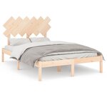 vidaXL Cadre de lit sans matelas 135x190 cm bois massif