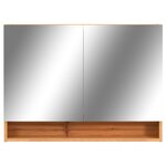 vidaXL Armoire à miroir de salle de bain LED Chêne 80x15x60 cm MDF