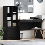 vidaXL Bureau avec rangement en chêne noir en bois aggloméré