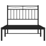 vidaXL Cadre de lit métal sans matelas avec tête de lit noir 100x190cm