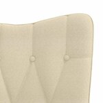 vidaXL Chaise de relaxation avec tabouret Crème Tissu