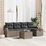 vidaXL Ensemble de canapé de jardin 6 Pièces Gris 234 x 117 x 85 cm