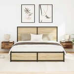 vidaXL Cabinet de chevet mural avec tiroir 2 Pièces Bois Ancien