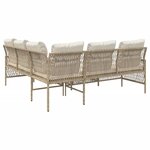 vidaXL Salon de jardin avec coussins 2 Pièces beige résine tressée