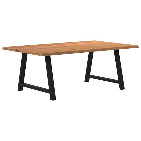 vidaXL Table à manger et bord naturel bois massif chêne rectangulaire