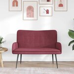 vidaXL Sofa 2 places Bordeaux 115 x 61 x 87 cm Tissu