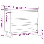 vidaXL Armoire à chaussures Chêne marron 70x36x60 cm Bois d'ingénierie