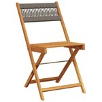vidaXL Ensemble de bistro 3 Pièces gris polypropylène et bois massif