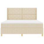 vidaXL Lit à ressorts avec matelas Crème 180 x 200 cm tissu