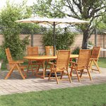vidaXL Ensemble de salle à manger pour jardin 7 Pièces Marron
