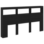 vidaXL Armoire tête de lit avec LED chêne noir 180x17x102 cm