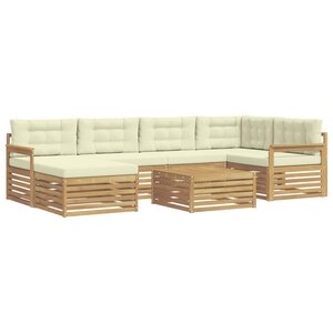 vidaXL Ensemble de canapés d'extérieur 7 pc Blanc et crème