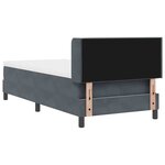 Lit à ressorts box avec matelas gris foncé 90x190 cm en velours