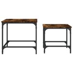 vidaXL Tables basses gigognes 2 Pièces chêne fumé bois d'ingénierie