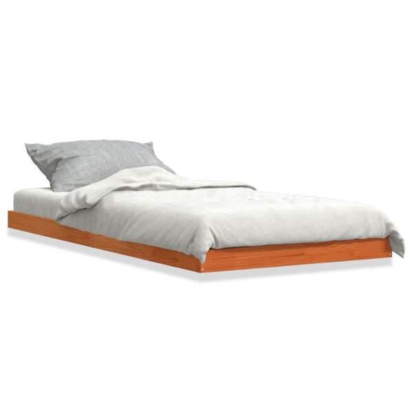 vidaXL Cadre de lit cire marron 90x200 cm bois de pin massif