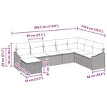 vidaXL Ensemble de canapé de jardin 8 Pièces Gris 55 x 62 x 69 cm