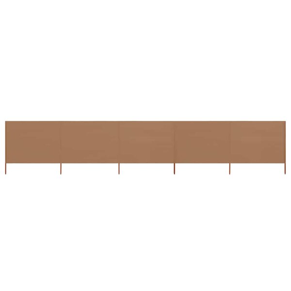 vidaXL Paravent 5 panneaux Tissu 600 x 80 cm Taupe