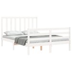 vidaXL Cadre de lit sans matelas blanc 140x190 cm bois de pin massif