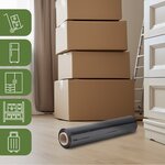 Pack And Move - Lot 4 Rouleaux Film Étirable - 300 M - Noir - Film Déménagement Film Emballage Film Palette Film Protection