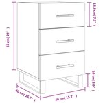 vidaXL Table de chevet sonoma gris 40x40x66 cm bois d'ingénierie