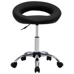Chaise fauteuil siège de travail roulante similicuir noir 02_0024079