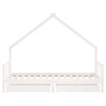 vidaXL Cadre de lit d'enfants tiroirs blanc 90x190 cm bois pin massif
