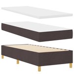 Lit sommier vidaXL avec matelas marron foncé 80x200 cm en tissu