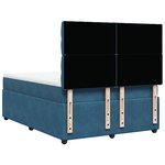 vidaXL Sommier à lattes de lit et matelas Bleu foncé 140x190cm Velours